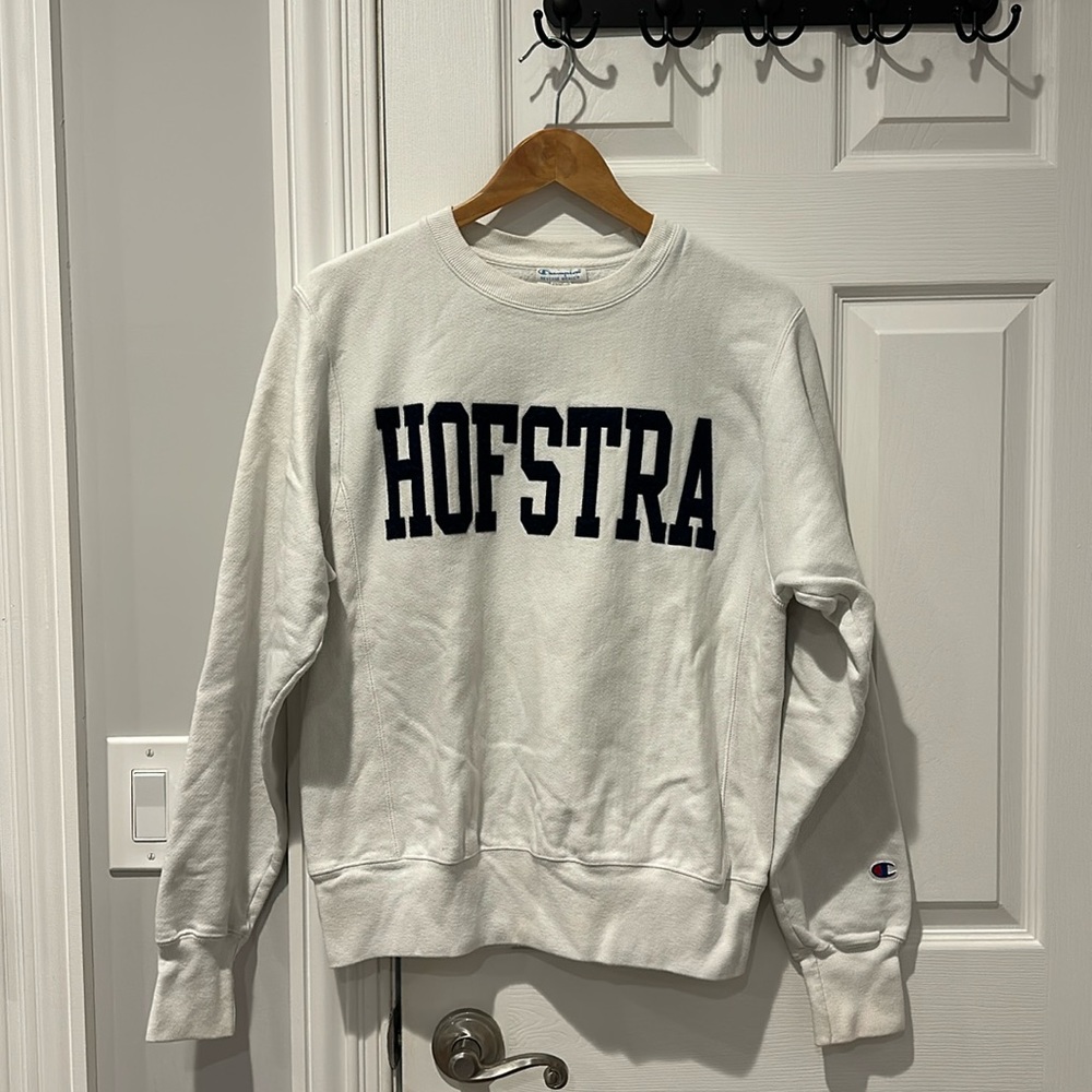 White Champion Hofstra University Crewneck
